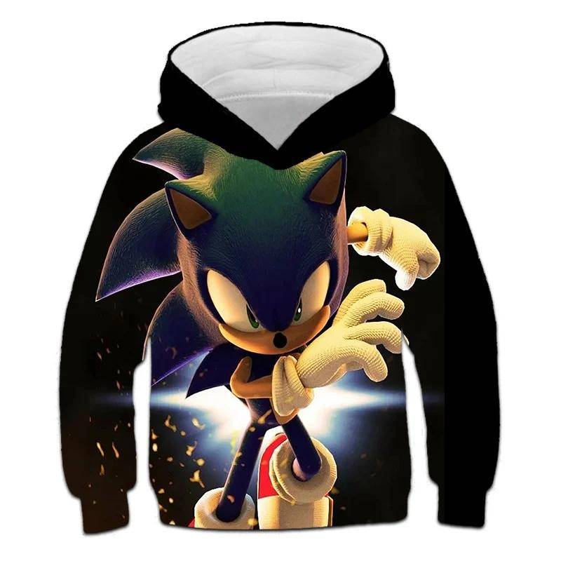 2025 Mode Sonic Hoodies für Kinder Jungen Mädchen Kinder Herbst Langarm Bedruckte Anime Sweatshirts Coole Oberteile T-Shirts Kinderkleidung 130 von Joom DACH