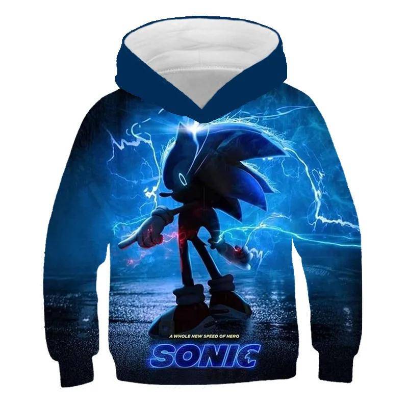 2025 Mode Sonic Hoodies für Kinder Jungen Mädchen Kinder Herbst Langarm Bedruckte Anime Sweatshirts Coole Oberteile T-Shirts Kinderkleidung 140 von Joom DACH