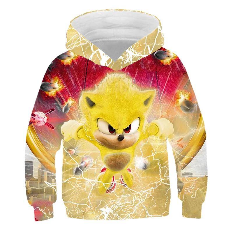 2025 Mode Sonic Hoodies für Kinder Jungen Mädchen Kinder Herbst Langarm Bedruckte Anime Sweatshirts Coole Oberteile T-Shirts Kinderkleidung 160 von Joom DACH