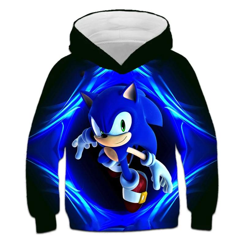 2025 Mode Sonic Hoodies für Kinder Jungen Mädchen Kinder Herbst Langarm Bedruckte Anime Sweatshirts Coole Oberteile T-Shirts Kinderkleidung 160 von Joom DACH