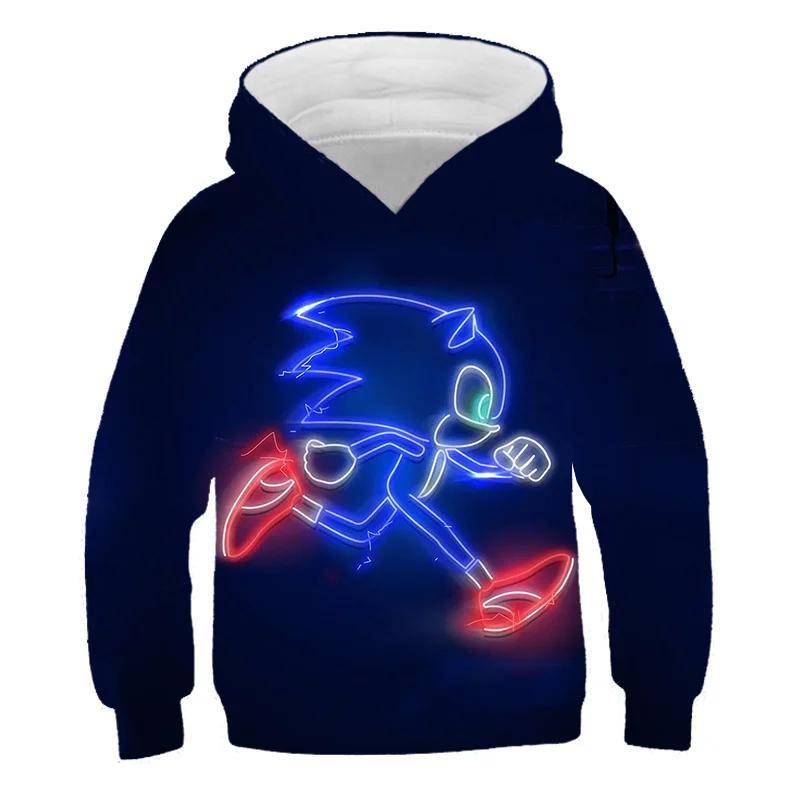 2025 Mode Sonic Hoodies für Kinder Jungen Mädchen Kinder Herbst Langarm Bedruckte Anime Sweatshirts Coole Oberteile T-Shirts Kinderkleidung 160 von Joom DACH