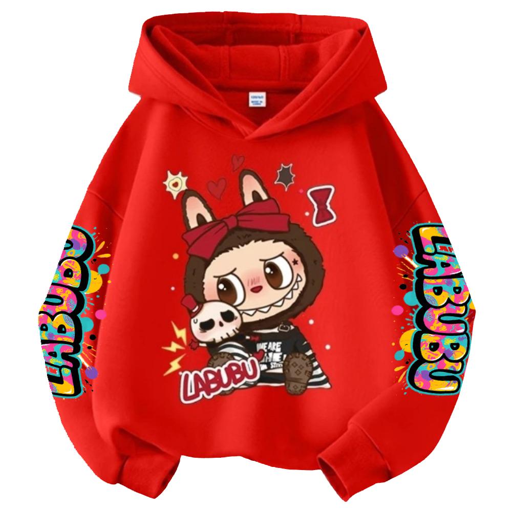 2025 Neu Labubu Cartoon Niedlich Kinder Hoodie Anime Sportbekleidung Mädchen Langarm Rollenspiel Sportbekleidung Freizeit Oberteil 130 von Joom DACH
