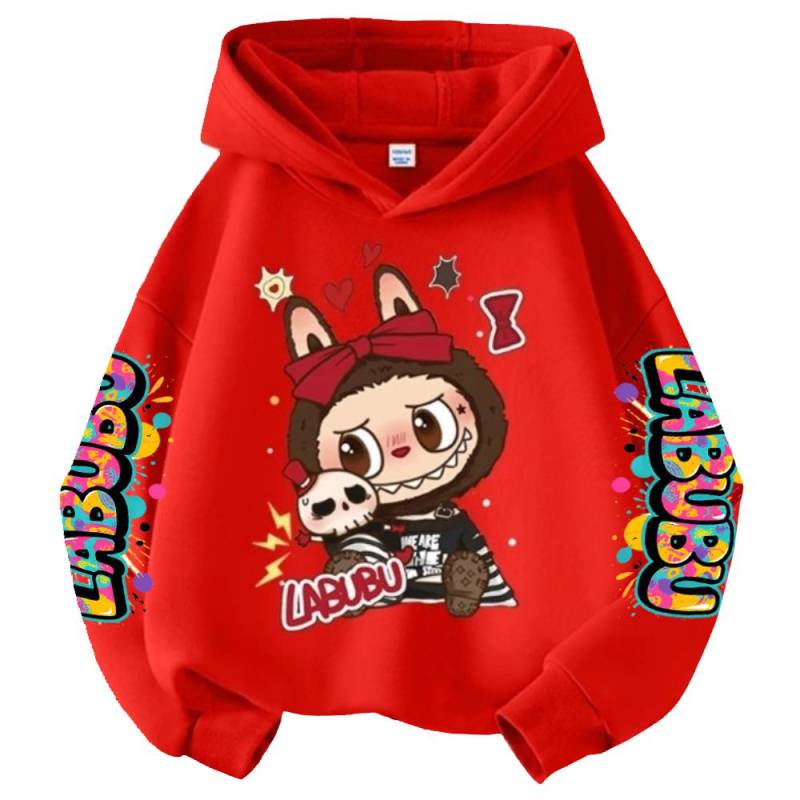 2025 Neu Labubu Cartoon Niedlich Kinder Hoodie Anime Sportbekleidung Mädchen Langarm Rollenspiel Sportbekleidung Freizeit Oberteil 130 von Joom DACH