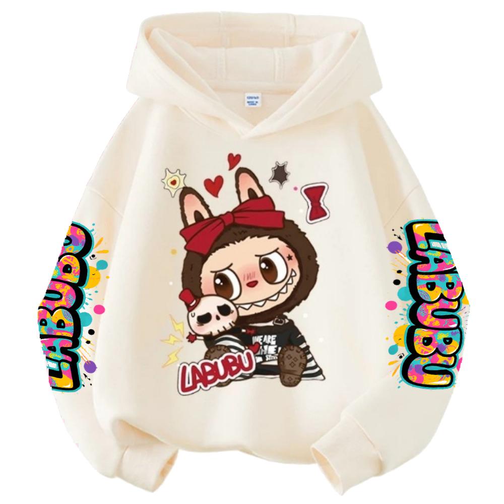 2025 Neu Labubu Cartoon Niedlich Kinder Hoodie Anime Sportbekleidung Mädchen Langarm Rollenspiel Sportbekleidung Freizeit Oberteil 140 von Joom DACH