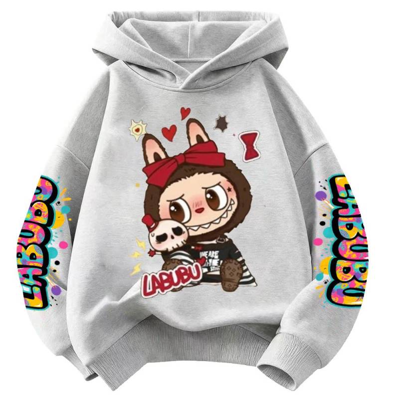 2025 Neu Labubu Cartoon Niedlich Kinder Hoodie Anime Sportbekleidung Mädchen Langarm Rollenspiel Sportbekleidung Freizeit Oberteil 150 von Joom DACH