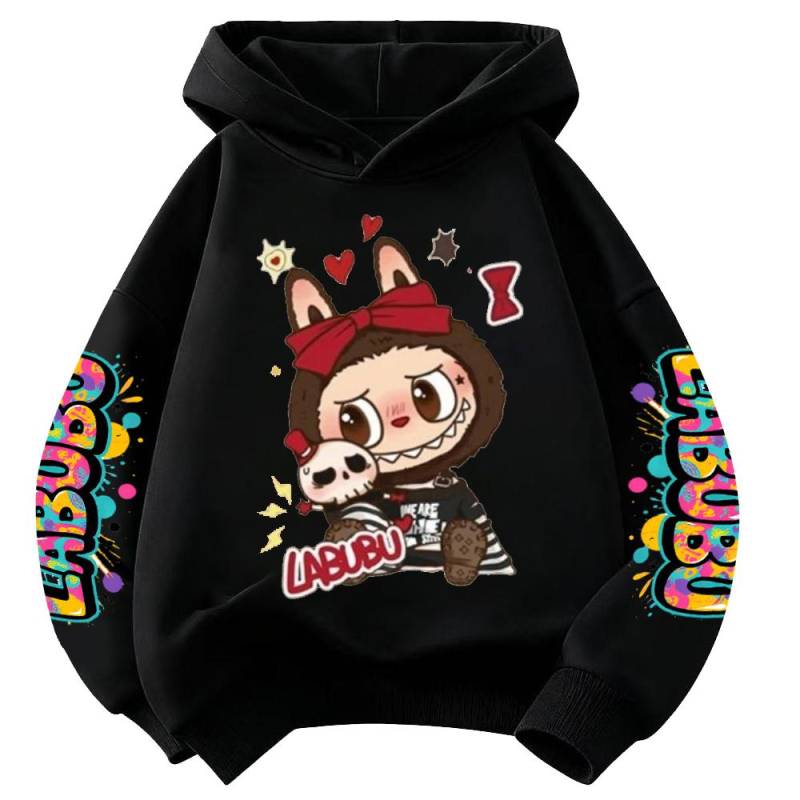2025 Neu Labubu Cartoon Niedlich Kinder Hoodie Anime Sportbekleidung Mädchen Langarm Rollenspiel Sportbekleidung Freizeit Oberteil 150 von Joom DACH