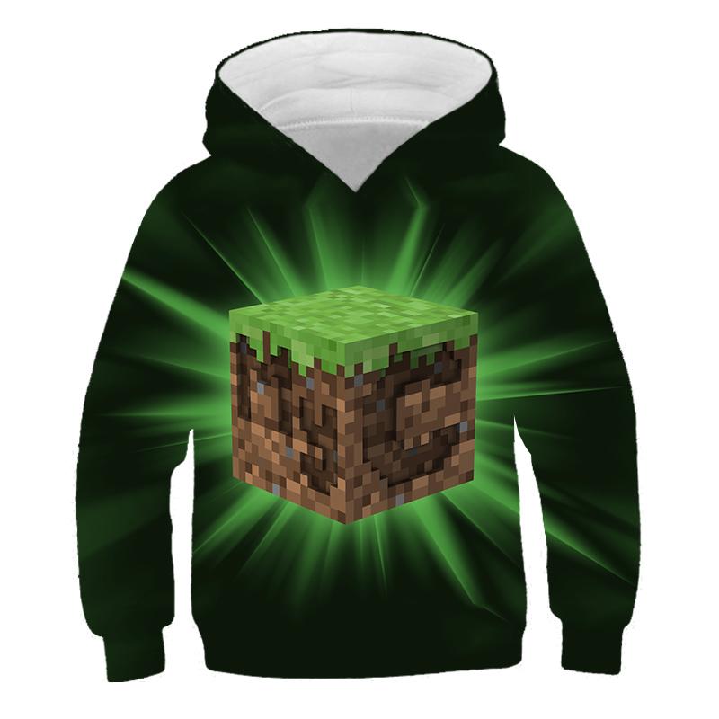 2025 Neue Minecraft Pop Hoodies Kinder T Hoodie Kawaii Zombie Cartoon Jungen und Mädchen Oberteile Kleidung 4 5 6 7 8 9-14 Jahre alt 5-6 Years von Joom DACH