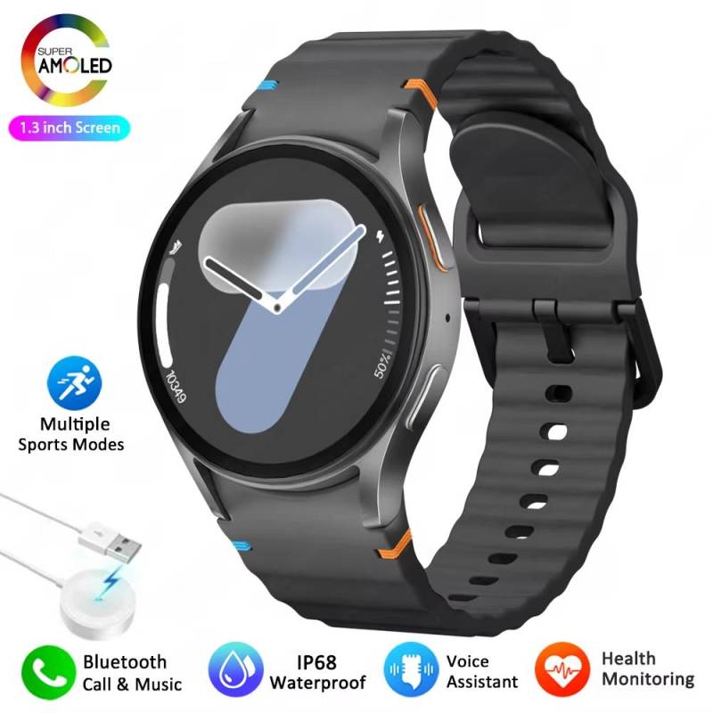 2025 Neue Uhr 7 Smartwatch Herren Damen AMOLED HD Bildschirm Kompass Herzfrequenz Fitness Sport Wasserdicht Bluetooth Anruf Smartwatch schwarz von Joom DACH
