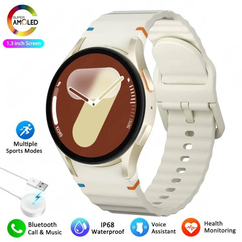 2025 Neue Uhr 7 Smartwatch Herren Damen AMOLED HD Bildschirm Kompass Herzfrequenz Fitness Sport Wasserdicht Bluetooth Anruf Smartwatch weiß von Joom DACH
