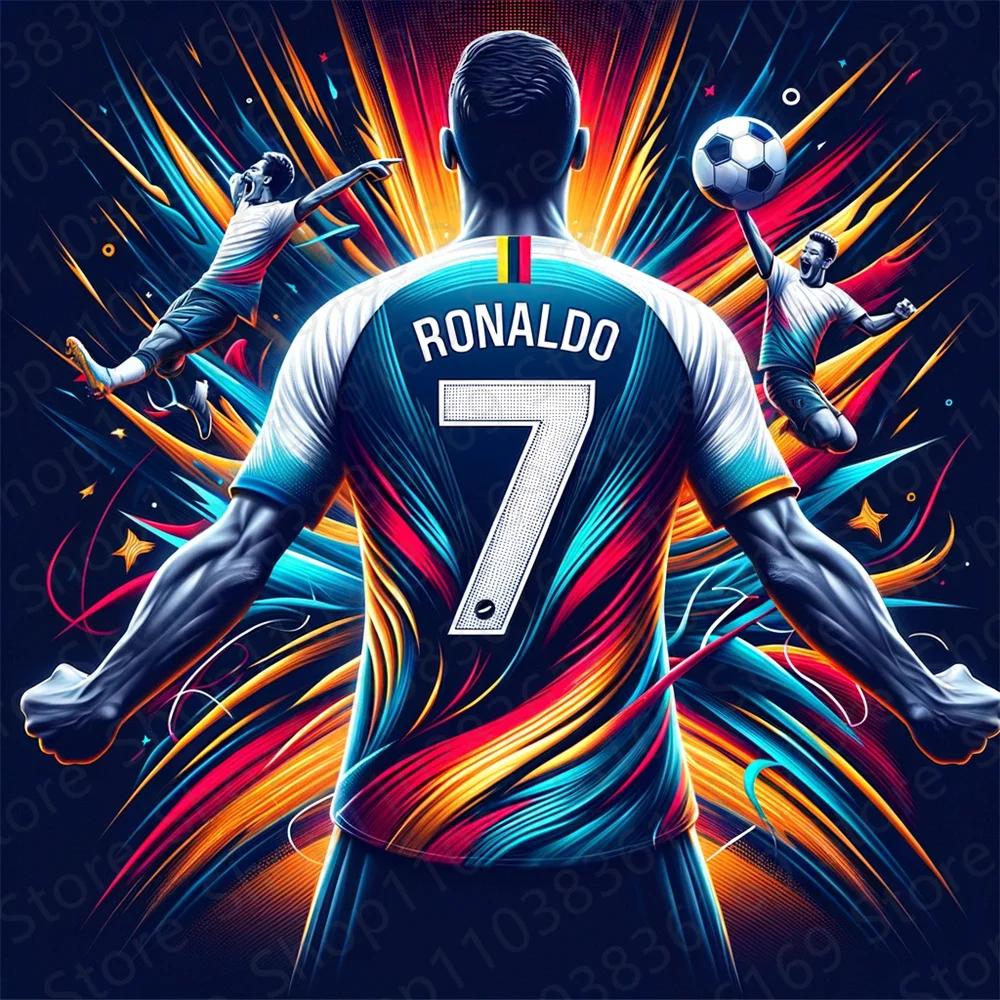 2025 Neues C Ronaldo Fußballfan-Trikot Kinder Erwachsene Sommer Sport Fußball Trainings-T-Shirt Kinder Top Rundhals Lockeres Sweatshirt 140 von Joom DACH