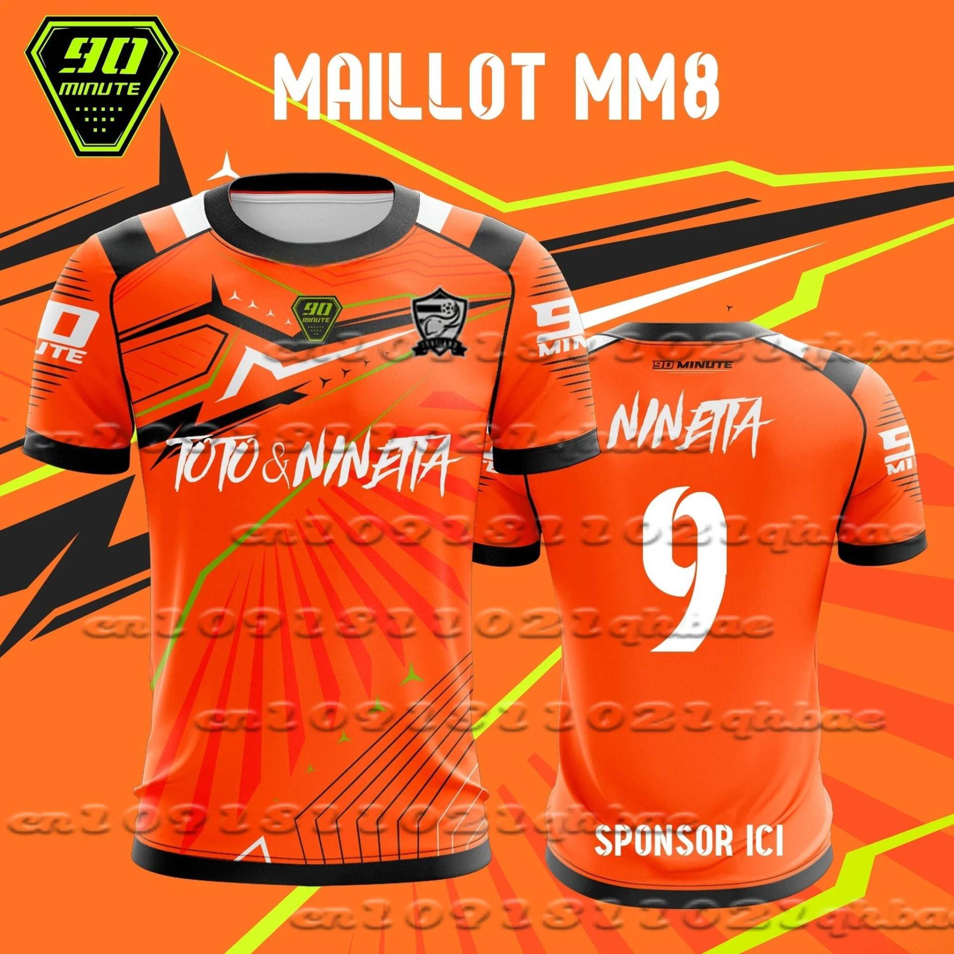 2025 Neues Herren-T-Shirt Maillot 90 Minute Toto & Ninetta Pré Bequem Lässig Atmungsaktiv Schweißabsorbierendes T-Shirt 130 von Joom DACH