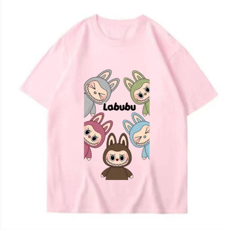 2025 Neues Labubu Niedlicher Haustierdruck Sommer-T-Shirt Herren Slim Ins Harajuku Kurzarm K2y Partner-Angleranzug 130 von Joom DACH