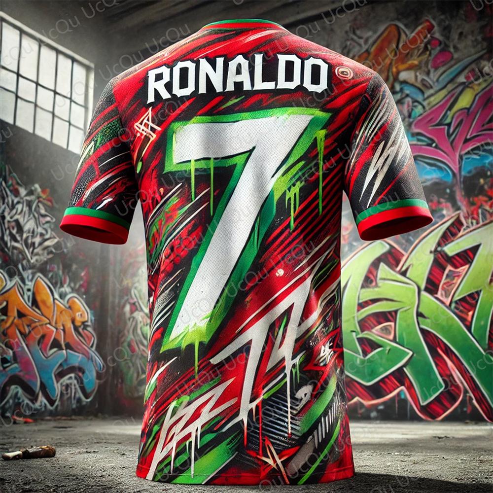2025 Neues Sommer Ronaldo 7 Chatgpt Design Fußball T-Shirt Für Kinder Männer Und Frauen Gleiches Atmungsaktives Schnelltrocknendes Sportshirt M von Joom DACH