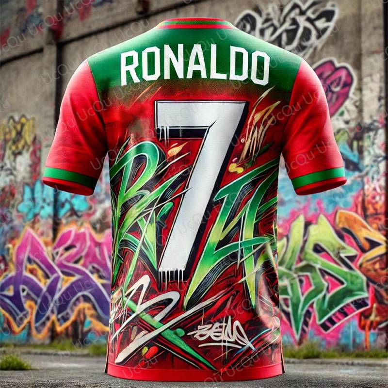 2025 Neues Sommer Ronaldo 7 Chatgpt Design Fußball T-Shirt Für Kinder Männer Und Frauen Gleiches Atmungsaktives Schnelltrocknendes Sportshirt S von Joom DACH