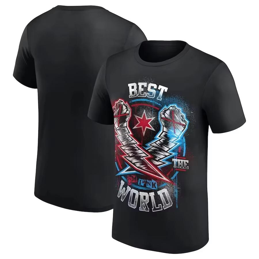 2025 Neues Herren Roman Reigns OTC 10-Sterne-Print Baumwoll-T-Shirt Sommer Sport WWE CM Punk Wrestler T-Shirts Kurzarm Übergroße Oberteile 2XL von Joom DACH