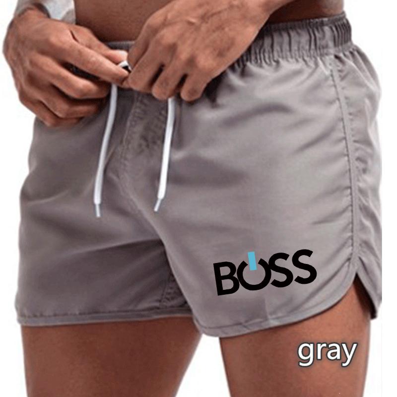 2025 Sommer Neu Herren Schnelltrocknende Badehose Sporthose Bademode Badeshorts Jogginghose Sport Kreativer Buchstabendruck M silber von Joom DACH