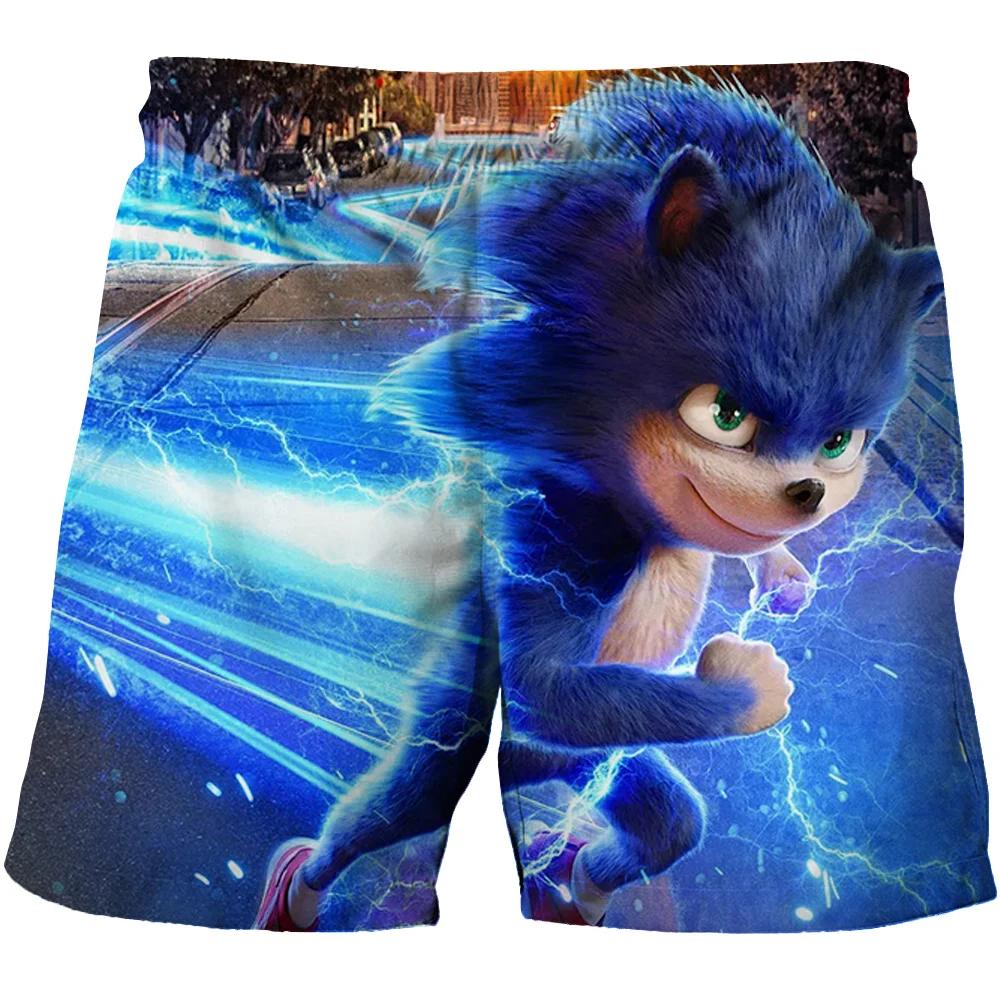 2025 Strandhosen für Kinder 4-14J Sonic The Hedgehog Shorts Hosen Mädchen Jungen Harajuku Hosen Für Kinder 3D Cartoon Druck 110 von Joom DACH