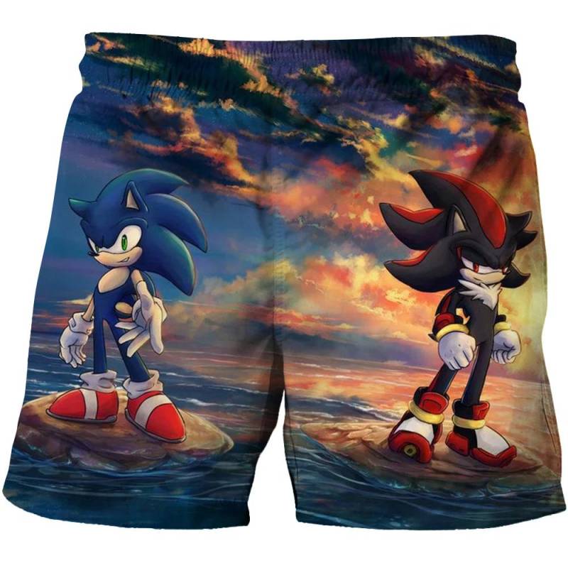 2025 Strandhosen für Kinder 4-14J Sonic The Hedgehog Shorts Hosen Mädchen Jungen Harajuku Hosen Für Kinder 3D Cartoon Druck 150 von Joom DACH