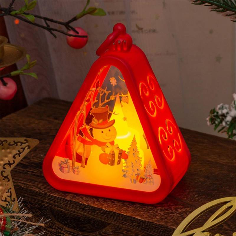 2025 Weihnachten LED Nachtlicht Weihnachtsmann Schneemann Laterne Lampe Tischornament Weihnachtsdekoration für Zuhause Xmas Navidad Geschenke Snowman von Joom DACH