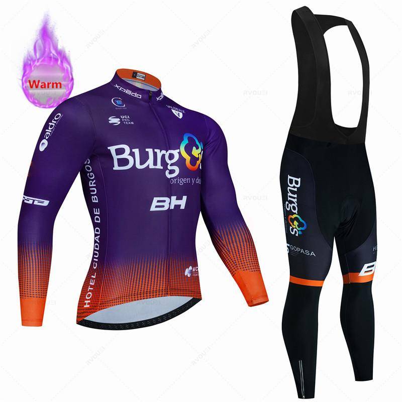 2025 Winter Bike Thermo Fleece Radtrikot Set für Herren, Langarm, Fahrradbekleidung, Trägerhose 2XL von Joom DACH