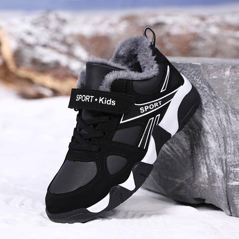 2025 Winter Kinder rutschfeste wasserdichte gepolsterte und verdickte warme Schuhe Kinder Baumwollschuhe Turnschuhe Schuhe für Grundschüler 37 von Joom DACH