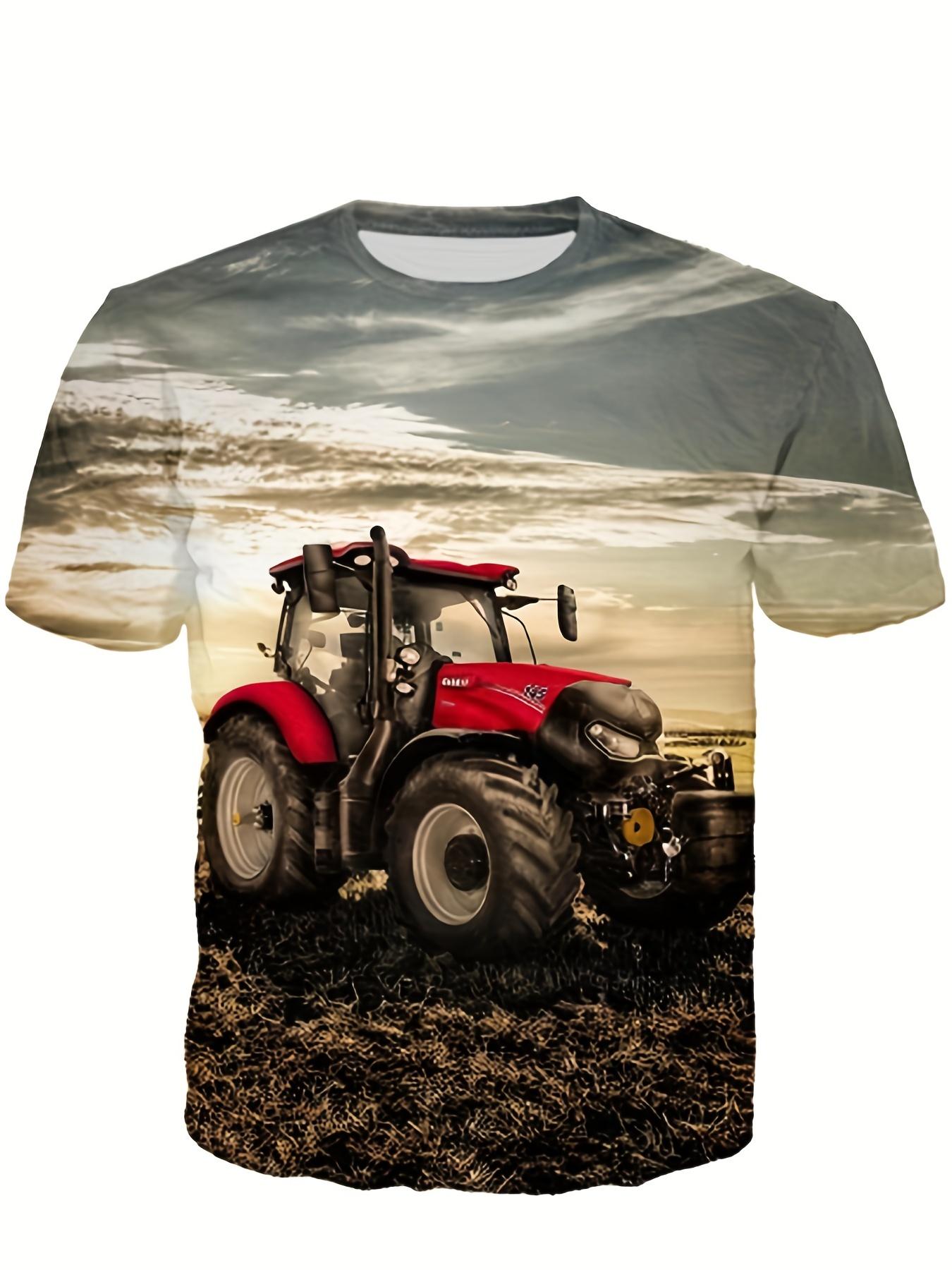 2025 kinder Lkw Traktoren 3D Druck T-shirt Jungen Kleidung Baby Mädchen Tops Auto Traktor Kurzarm Kinder Shirt Sommer Jungen T-shirts 110 von Joom DACH