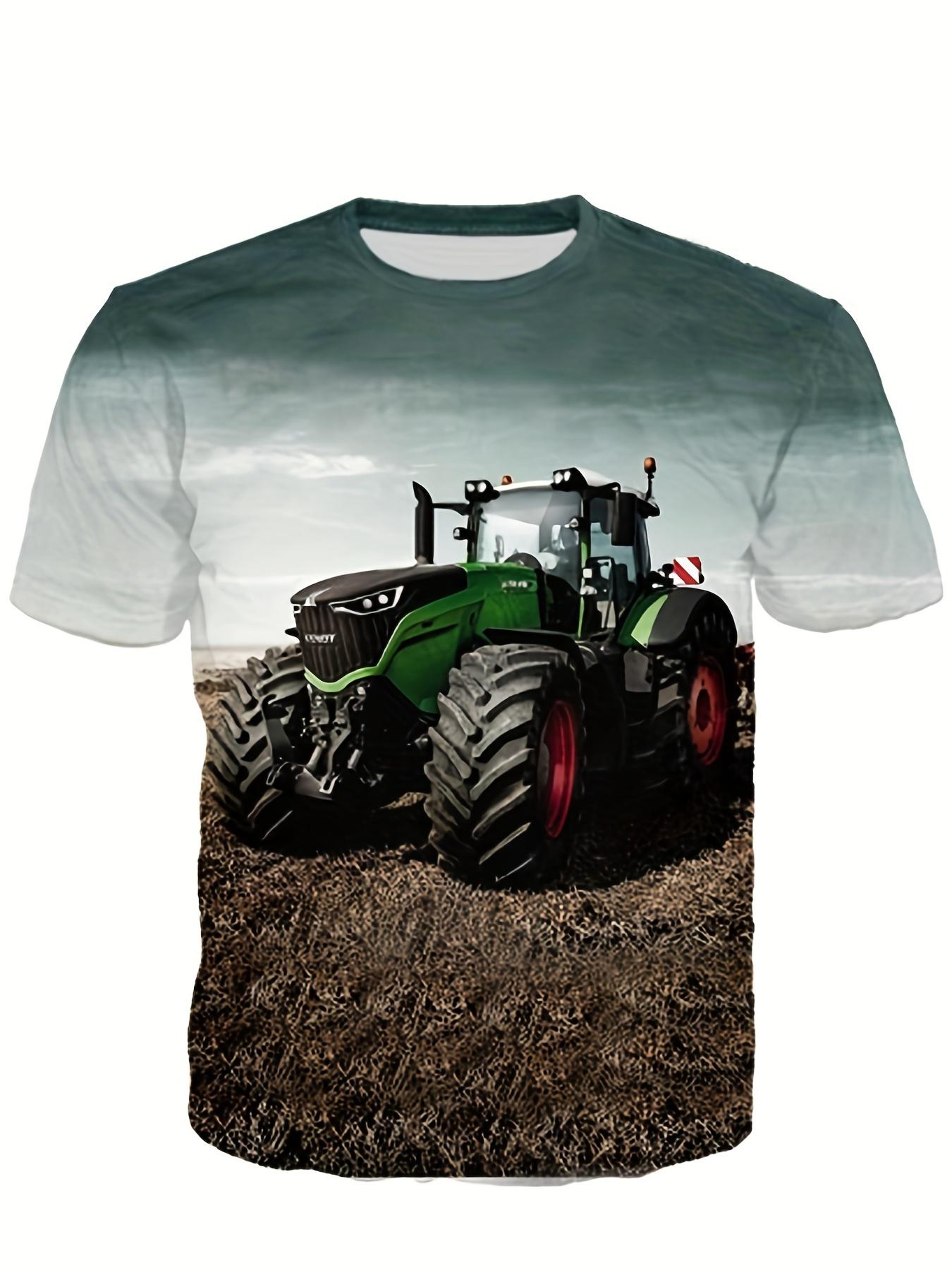 2025 kinder Lkw Traktoren 3D Druck T-shirt Jungen Kleidung Baby Mädchen Tops Auto Traktor Kurzarm Kinder Shirt Sommer Jungen T-shirts 110 von Joom DACH