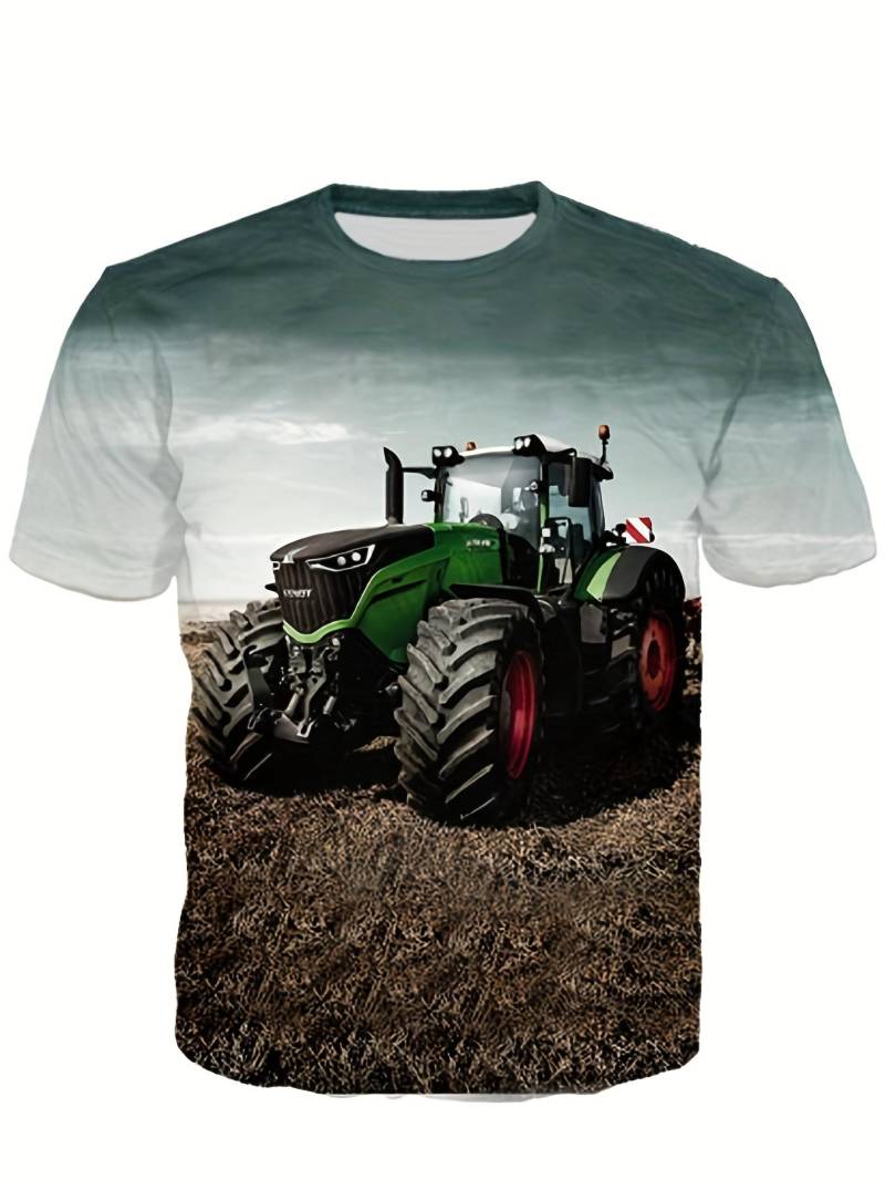 2025 kinder Lkw Traktoren 3D Druck T-shirt Jungen Kleidung Baby Mädchen Tops Auto Traktor Kurzarm Kinder Shirt Sommer Jungen T-shirts 110 von Joom DACH