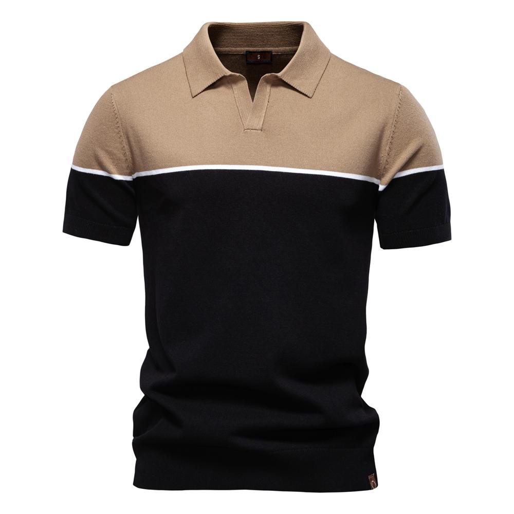 2025 männer V Neck Polo Shirt Business Casual Sommer Comfort Fit Gestrickte Pullover Polo Männer EUR XL 85-95kg von Joom DACH