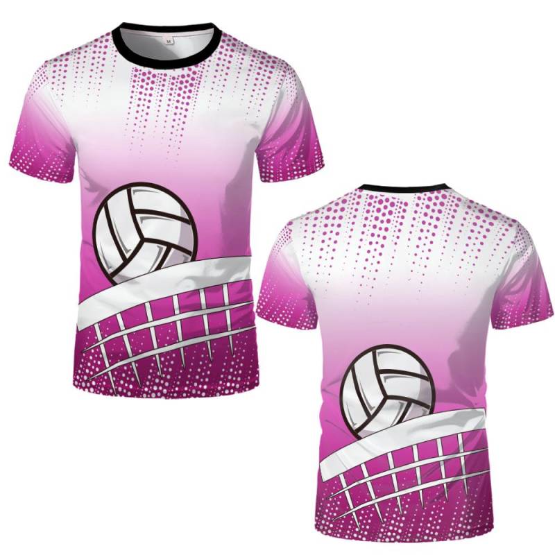 2025 neue 3D Druck Volleyball T-shirt Sommer Männer Frauen Laufsport Atmungsaktive T-shirt Badminton Tennis Training Jersey Kleidung 4XL von Joom DACH