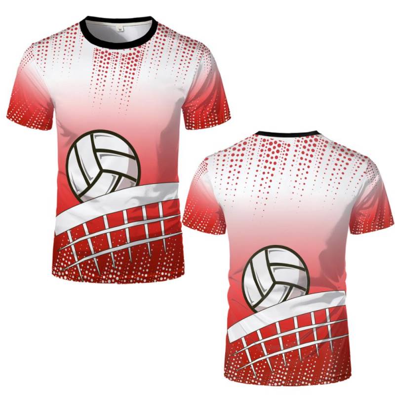 2025 neue 3D Druck Volleyball T-shirt Sommer Männer Frauen Laufsport Atmungsaktive T-shirt Badminton Tennis Training Jersey Kleidung 6XL von Joom DACH