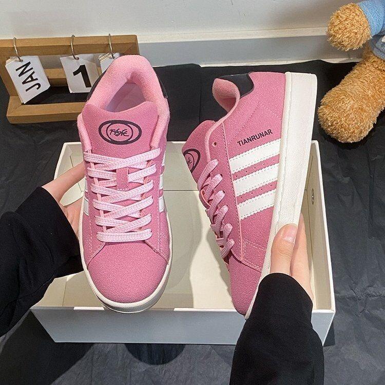 2025 neue Drachenfrucht Mädchen Puder Brotschuhe Studentenschuhe lässige Board Schuhe atmungsaktiv Trend Sportschuhe 40 rosa von Joom DACH
