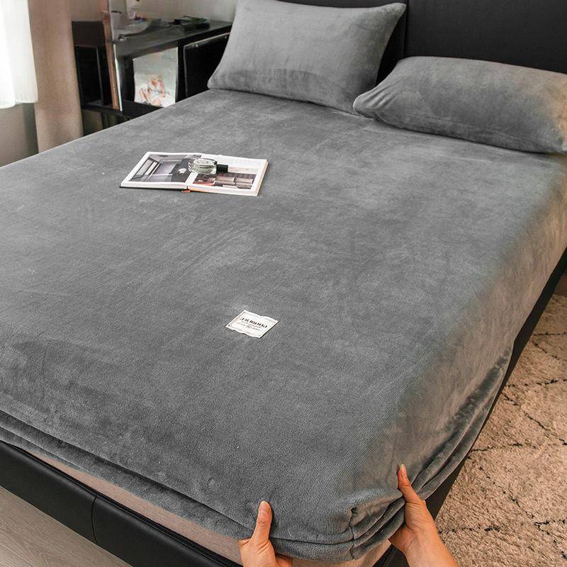 2026 Heiß Plüsch Warm Spannbettlaken Tagesdecke Flanell Verdicken Bettmatratzenbezug Bettschutzlaken Ohne Kissenbezug 150x200cm Only Sheet von Joom DACH