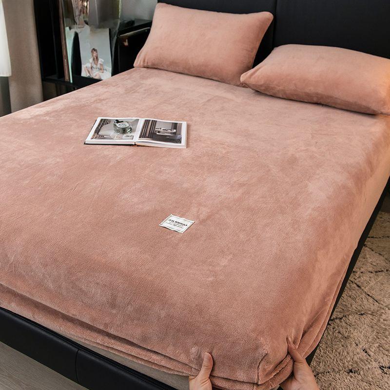 2026 Heiß Plüsch Warm Spannbettlaken Tagesdecke Flanell Verdicken Bettmatratzenbezug Bettschutzlaken Ohne Kissenbezug 180x200cm Only Sheet von Joom DACH