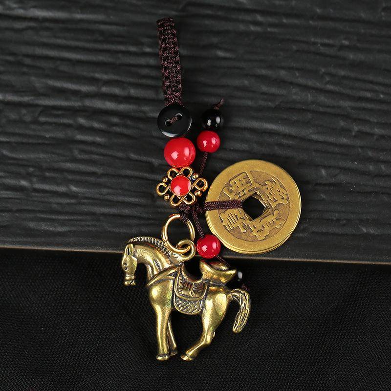 2026 Jahr des Chinesischen Tierkreiszeichens Pferd Glücksbringer Anhänger Schlüsselanhänger Kupfer Feng Shui Reichtum Schlüsselring Damen Herren Taschenanhänger Schmuck Geschenk A3 von Joom DACH