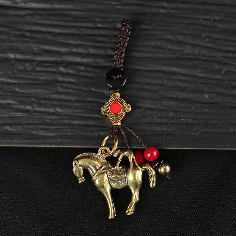 2026 Jahr des Chinesischen Tierkreiszeichens Pferd Glücksbringer Anhänger Schlüsselanhänger Kupfer Feng Shui Reichtum Schlüsselring Damen Herren Taschenanhänger Schmuck Geschenk A6 von Joom DACH