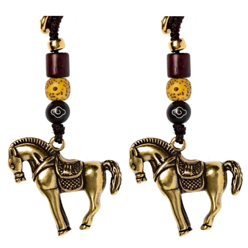 2026 Jahr des Chinesischen Tierkreiszeichens Pferd Glücksbringer Anhänger Schlüsselanhänger Kupfer Feng Shui Reichtum Schlüsselring Damen Herren Taschenanhänger Schmuck Geschenk von Joom DACH