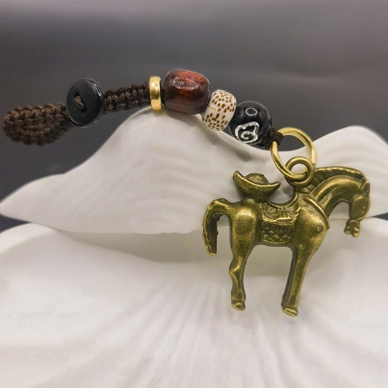 2026 Jahr des Chinesischen Tierkreiszeichens Pferd Glücksbringer Anhänger Schlüsselanhänger Kupfer Feng Shui Reichtum Schlüsselring Damen Herren Taschenanhänger Schmuck Geschenk von Joom DACH