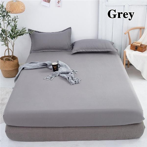 2026 Neu 99% Wasserdichter Bettschutz mit Gummizug Festes Spannbettlaken Glatter Atmungsaktiver Matratzenschoner Bezug Milbenschutz Bettwäsche Mehrere Größen Sheet 140X200x30cm grau von Joom DACH