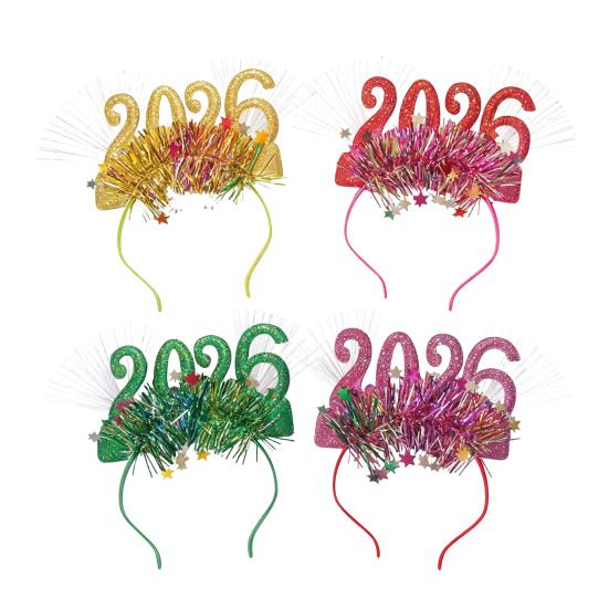 2026 Neujahrsparty Stirnband Funkelndes LED Leuchtendes Kopfschmuck für Weihnachten Silvester Festliche Veranstaltungen Partys Feier D von Joom DACH
