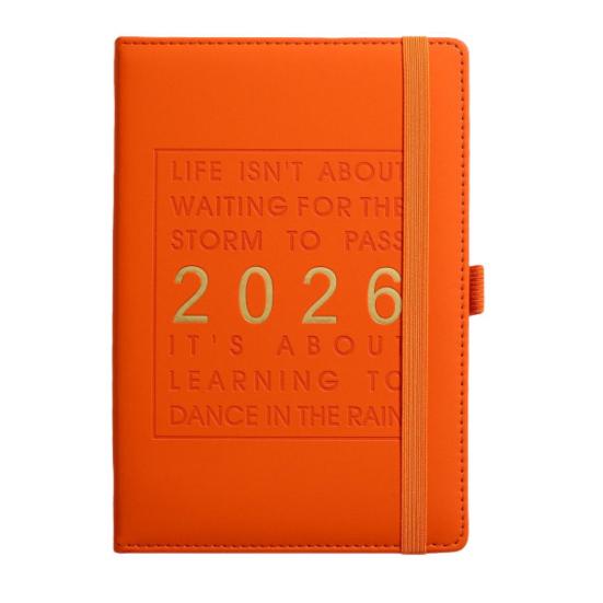 2026 Wochenplaner Tägliches Produktivitätsnotizbuch mit Monatsübersicht Hardcover-Organizer für Arbeit Schule orange von Joom DACH