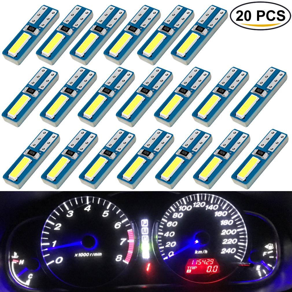 20PCS T5 LED 74 W 1,2 W W3W Super Helle Led-lampen Auto Keil Dashboard Gauge Lampe Auto warnung Anzeige Instrument Cluster Licht rot von Joom DACH