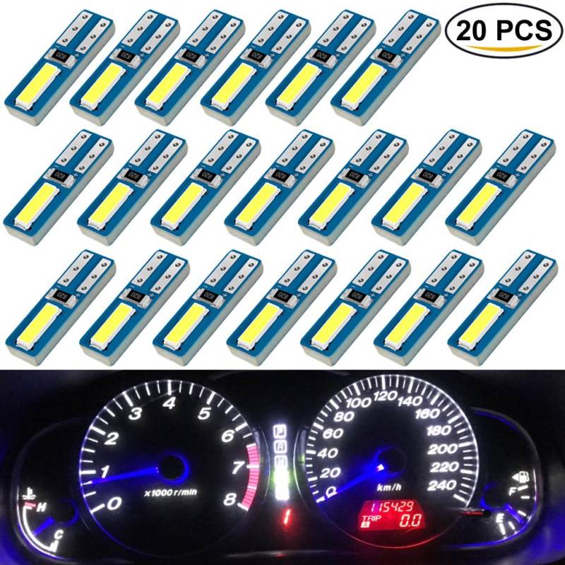 20PCS T5 LED 74 W 1,2 W W3W Super Helle Led-lampen Auto Keil Dashboard Gauge Lampe Auto warnung Anzeige Instrument Cluster Licht rot von Joom DACH