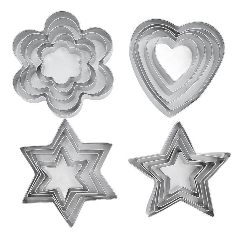 20Pcs Fondant Form Edelstahl Zucker Candy Pie Formen Cookies Kekse Machen Backformen Zubehör von Joom DACH