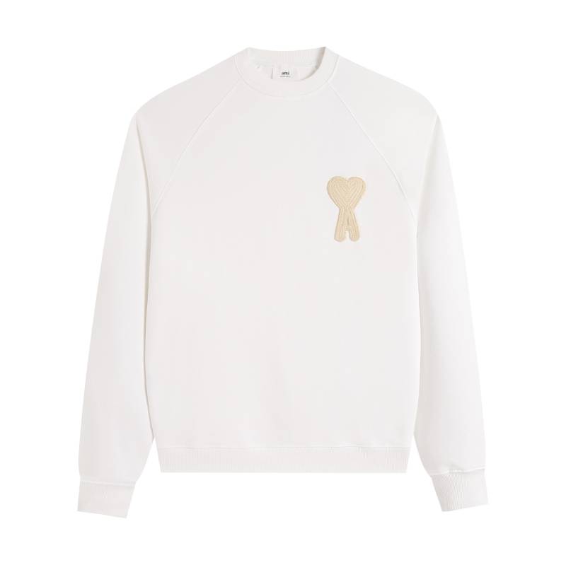 216 AMI 2025 Herbst und Winter Neu Großes Herz-Logo Hochwertige Baumwolle Rundhals-Hoodie Herren Pullover XL von Joom DACH