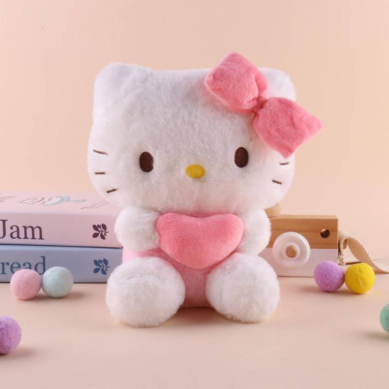 22cm Sanrio Hello Kitty Kuromi Kissen KT Plüschtier Mädchen Weiche Stofftier Spielzeuge Herz My Melody Cinnamoroll Stoffpuppe Geschenke von Joom DACH