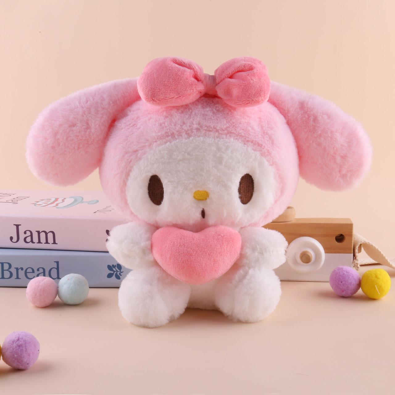22cm Sanrio Hello Kitty Kuromi Kissen KT Plüschtier Mädchen Weiche Stofftier Spielzeuge Herz My Melody Cinnamoroll Stoffpuppe Geschenke von Joom DACH