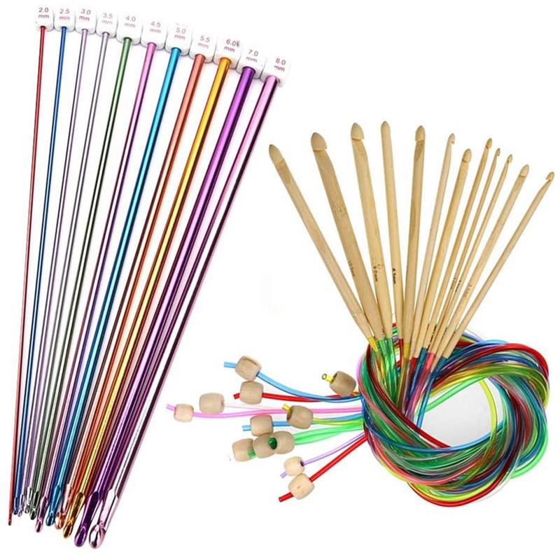 23-teiliges tunesisches Häkelnadel-Set, 3–10 mm, Kabel-Bambus-Stricknadel mit Perlen, karbonisierter Bambus-Nadelhaken 23-teiliges tunesisches Häkelnadel-Set, 3–10 mm, Kabel-Bambus-Stricknadel mit Perlen, karbonisierter Bambus-Nadelhaken von Joom DACH