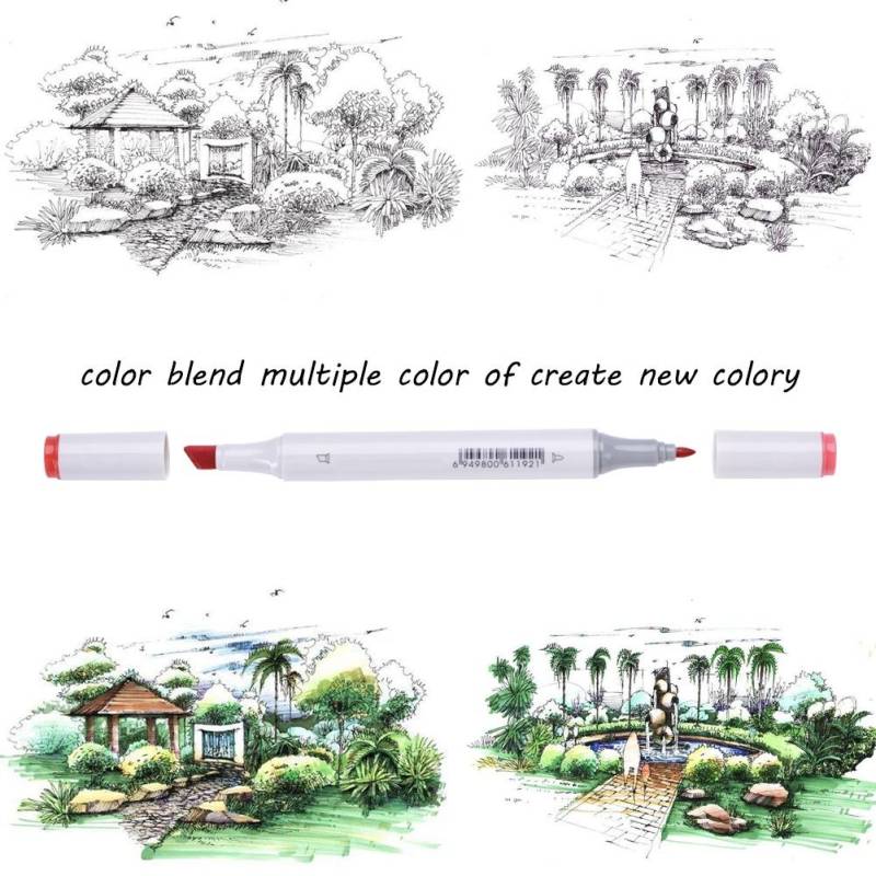 24 Farben Doppelseitige Marker Skizzenmarker Stift Skizzenset Schwarze Stifttasche Künstlerbedarf 24 Farben Doppelseitige Marker Skizzenmarker Stift Skizzenset Schwarze Stifttasche Künstlerbedarf von Joom DACH