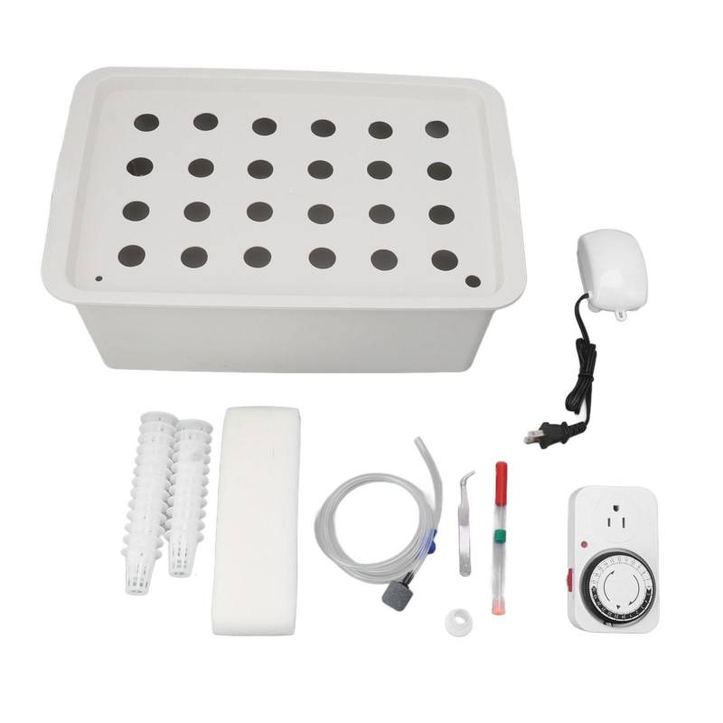 24 Löcher Grau Hydrokultur-System Growing Box mit Timer Sauerstoffpumpe Hydrokultur-System Pflanzkasten US von Joom DACH